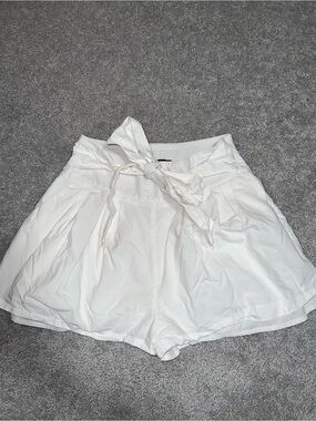 Lulu's White High-Waist Tie-Belt Shorts